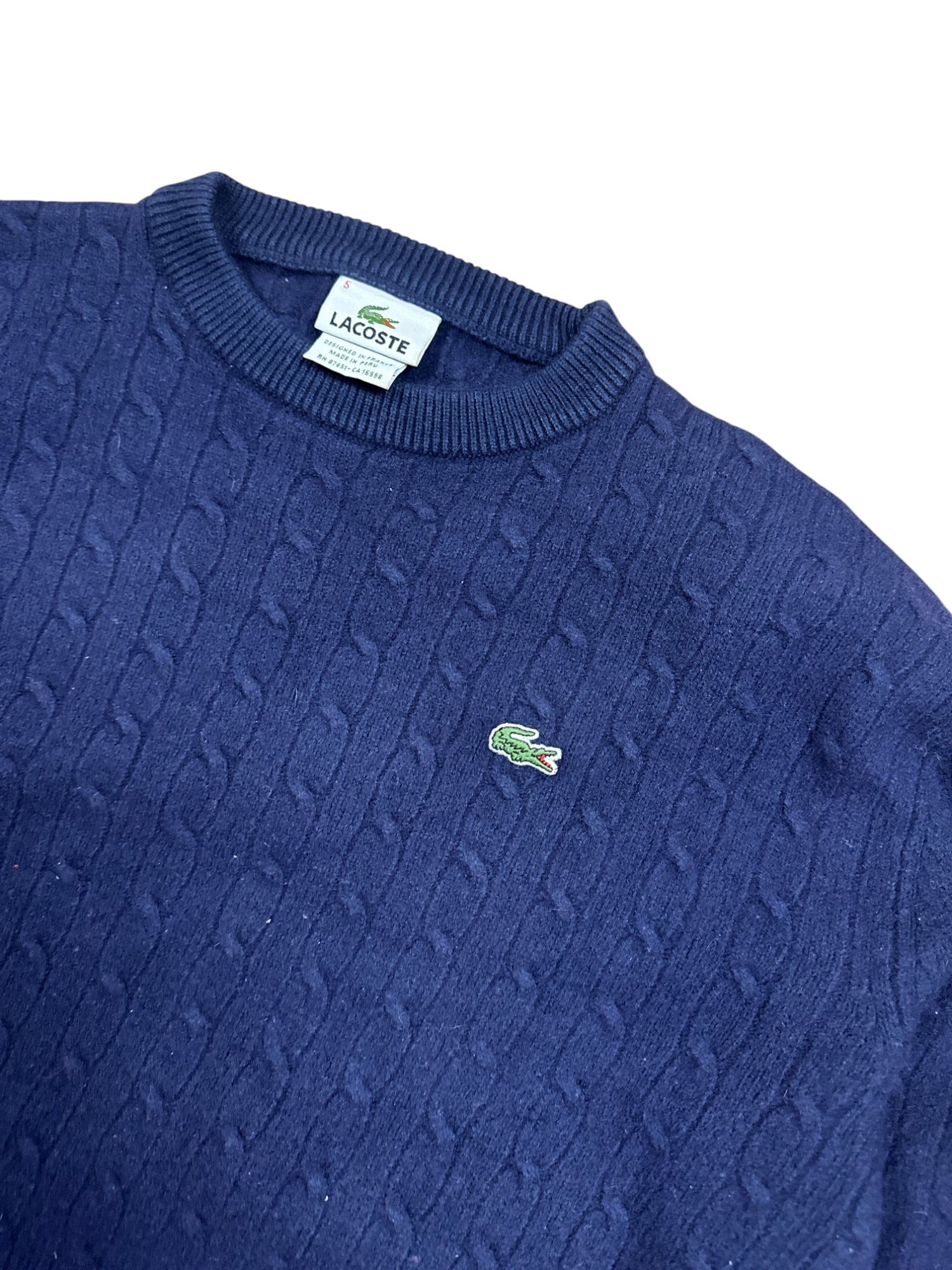 VINTAGE LACOSTE KABELSTRICK SWEATER Damen (L)